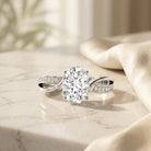 1 Carat Oval Lab Grown Diamond Ethically Sourced Engagement Ring for Women Lab - ( EF-VS ) - Rosec Jewels