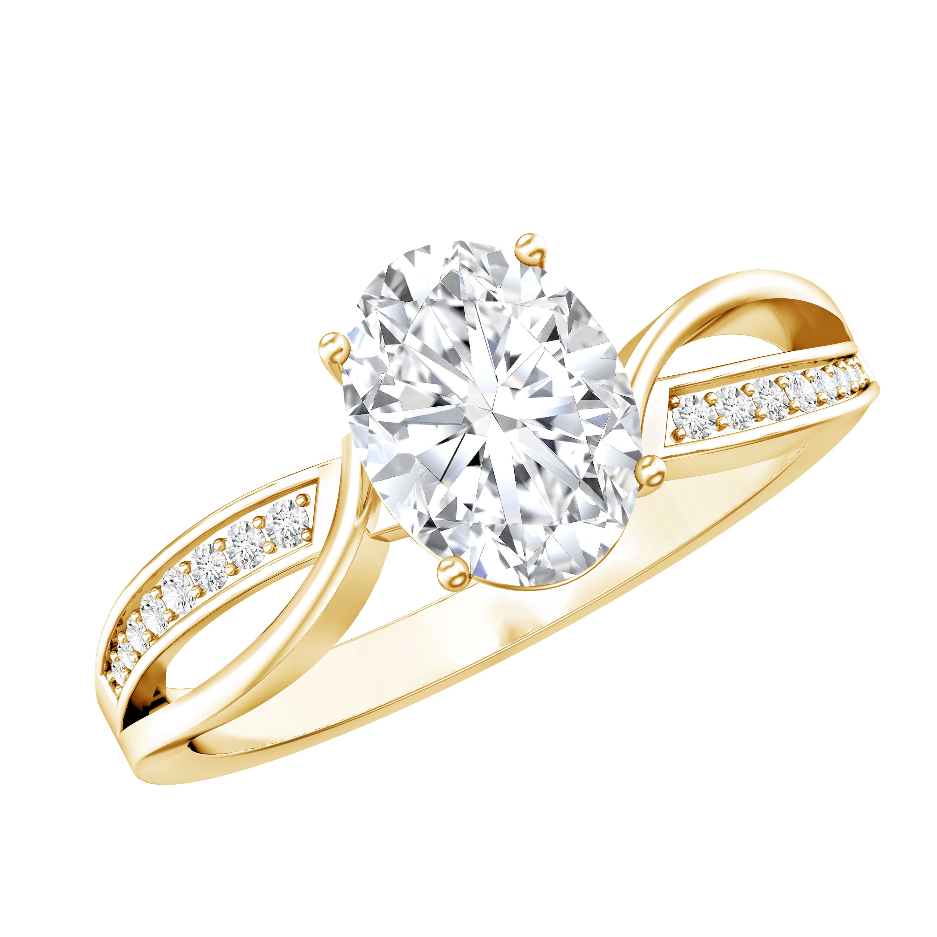 1 Carat Oval Lab Grown Diamond Ethically Sourced Engagement Ring for Women Lab - ( EF-VS ) - Rosec Jewels