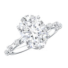 3 Carat Oval Lab Grown Diamond Solitaire Engagement Ring with IGI Certificate Lab - ( E-VS1 ) - Rosec Jewels