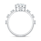 3 Carat Oval Lab Grown Diamond Solitaire Engagement Ring with IGI Certificate Lab - ( E-VS1 ) - Rosec Jewels