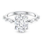 3 Carat Oval Lab Grown Diamond Solitaire Engagement Ring with IGI Certificate Lab - ( E-VS1 ) - Rosec Jewels