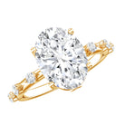 3 Carat Oval Lab Grown Diamond Solitaire Engagement Ring with IGI Certificate Lab - ( E-VS1 ) - Rosec Jewels