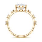 3 Carat Oval Lab Grown Diamond Solitaire Engagement Ring with IGI Certificate Lab - ( E-VS1 ) - Rosec Jewels