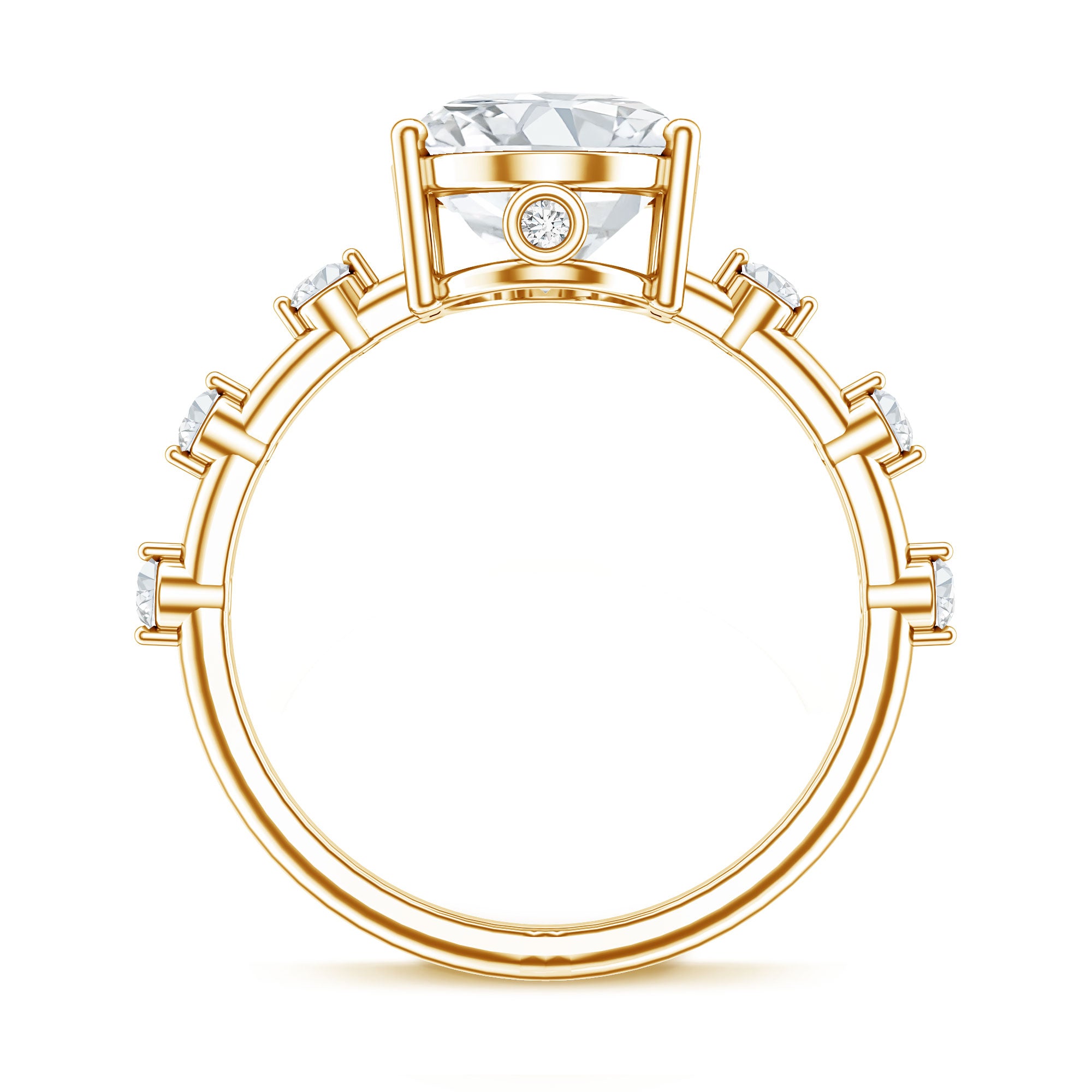 3 Carat Oval Lab Grown Diamond Solitaire Engagement Ring with IGI Certificate Lab - ( E-VS1 ) - Rosec Jewels