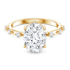 3 Carat Oval Lab Grown Diamond Solitaire Engagement Ring with IGI Certificate Lab - ( E-VS1 ) - Rosec Jewels