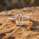 Emerald Cut 2 Carat Engagement Ring with IGI Certified Lab Diamond Lab - ( EF-VS ) - Rosec Jewels