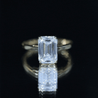 IGI Certified Emerald Cut Lab Grown Diamond 3 Carat Engagement Ring Lab - ( E-VS1 ) - Rosec Jewels