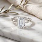 IGI Certified Emerald Cut Lab Grown Diamond 3 Carat Engagement Ring Lab - ( EF-VS ) - Rosec Jewels