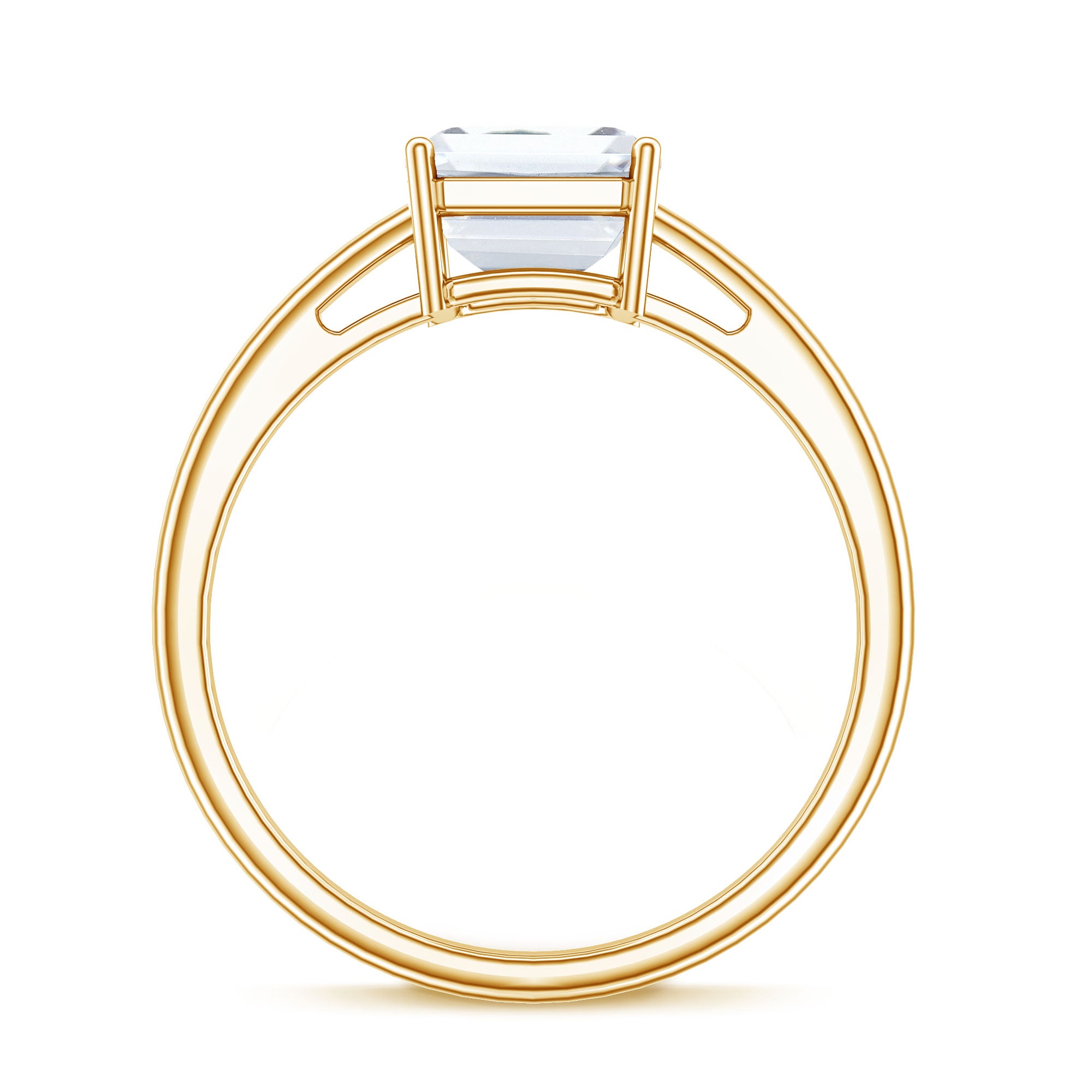 IGI Certified Emerald Cut Lab Grown Diamond 3 Carat Engagement Ring Lab - ( EF-VS ) - Rosec Jewels