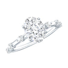 IGI Certified 1.2 Carat Oval Lab Grown Diamond Engagement Ring with Spaced Accent Lab - ( E-VS1 ) - Rosec Jewels