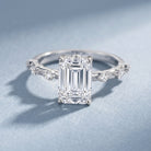 IGI Certified 3 Carat Emerald Cut Lab Grown Diamond Engagement Ring Lab - ( EF-VS ) - Rosec Jewels