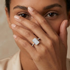 IGI Certified 3 Carat Emerald Cut Lab Grown Diamond Engagement Ring Lab - ( EF-VS ) - Rosec Jewels
