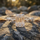 IGI Certified 3 Carat Emerald Cut Lab Grown Diamond Engagement Ring Lab - ( EF-VS ) - Rosec Jewels