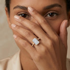 IGI Certified 3 Carat Emerald Cut Lab Grown Diamond Engagement Ring Lab - ( EF-VS ) - Rosec Jewels