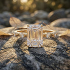 IGI Certified 3 Carat Emerald Cut Lab Grown Diamond Engagement Ring Lab - ( EF-VS ) - Rosec Jewels