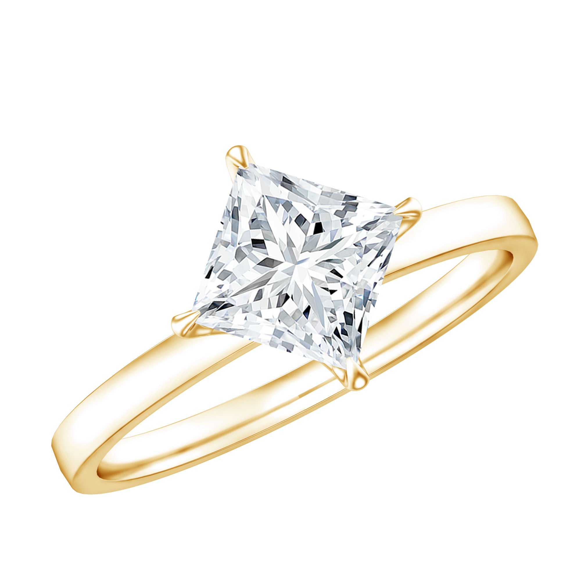 1 Carat Lab Created Diamond Princess Cut Engagement Ring IGI Certified Lab - ( E-VS1 ) - Rosec Jewels