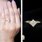 1 Carat Lab Created Diamond Princess Cut Engagement Ring IGI Certified Lab - ( E-VS1 ) - Rosec Jewels