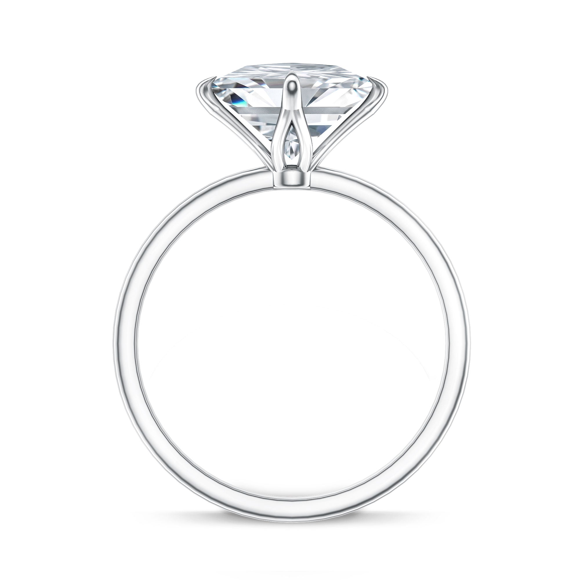 Solitaire 2 Carat Lab Grown Diamond Princess Cut Engagement Ring IGI Certified Lab - ( EF-VS ) - Rosec Jewels