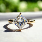 Solitaire 2 Carat Lab Grown Diamond Princess Cut Engagement Ring IGI Certified Lab - ( EF-VS ) - Rosec Jewels