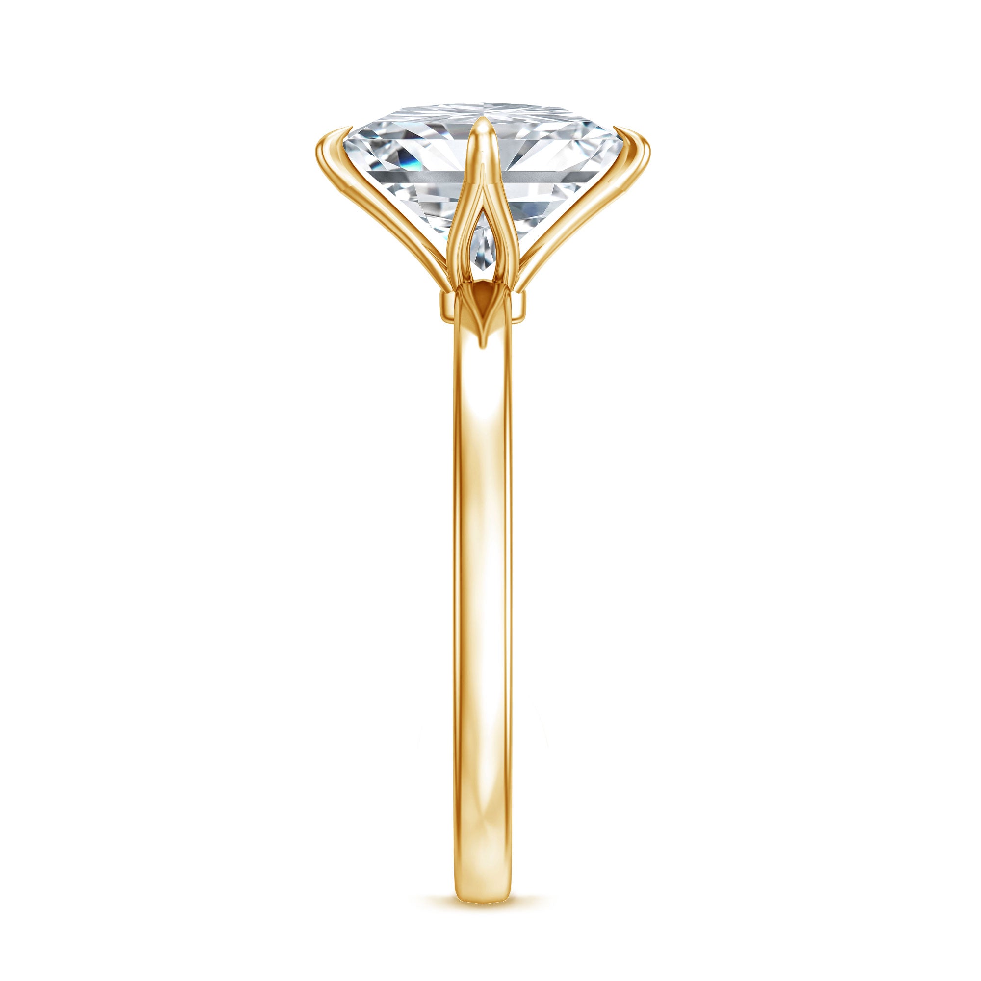 Solitaire 2 Carat Lab Grown Diamond Princess Cut Engagement Ring IGI Certified Lab - ( EF-VS ) - Rosec Jewels
