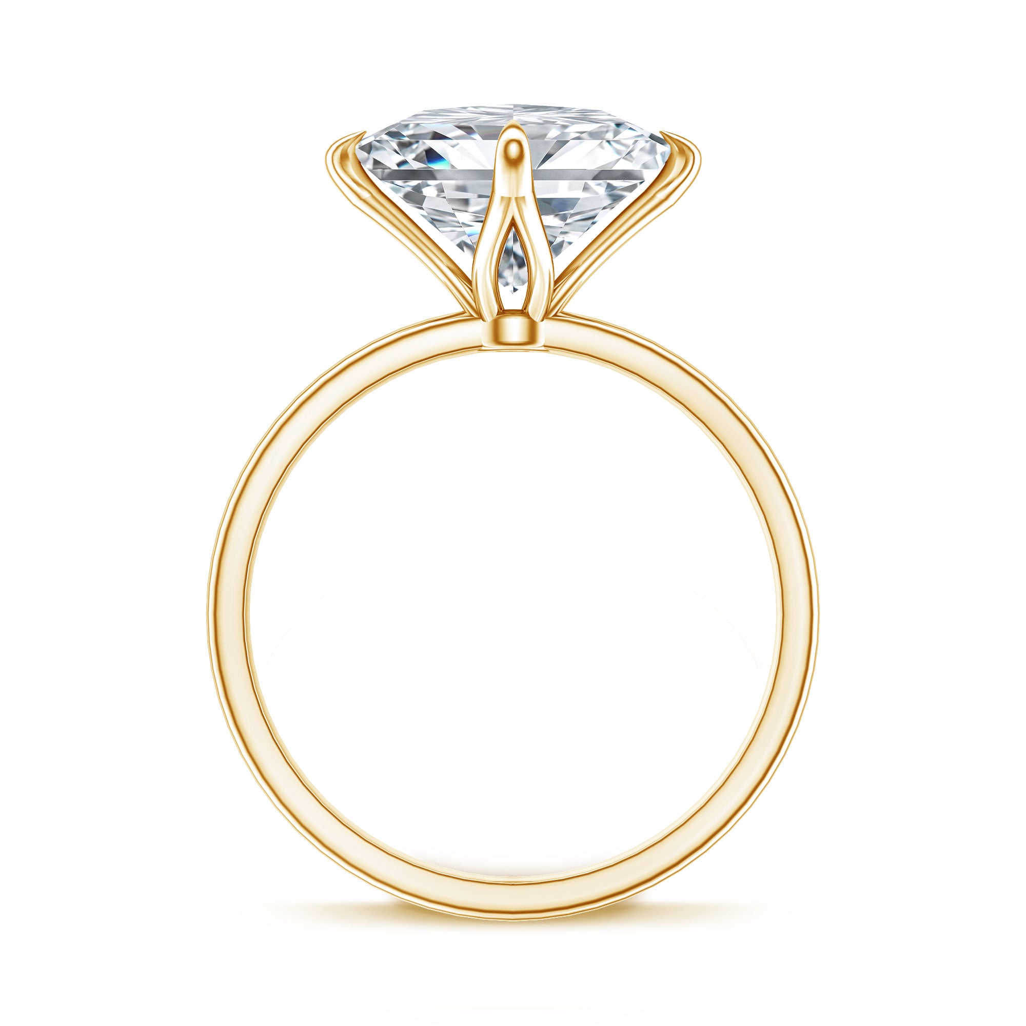 IGI Certified Lab Grown Diamond 3 Carat Princess Cut Engagement Ring Lab - ( E-VS1 ) - Rosec Jewels
