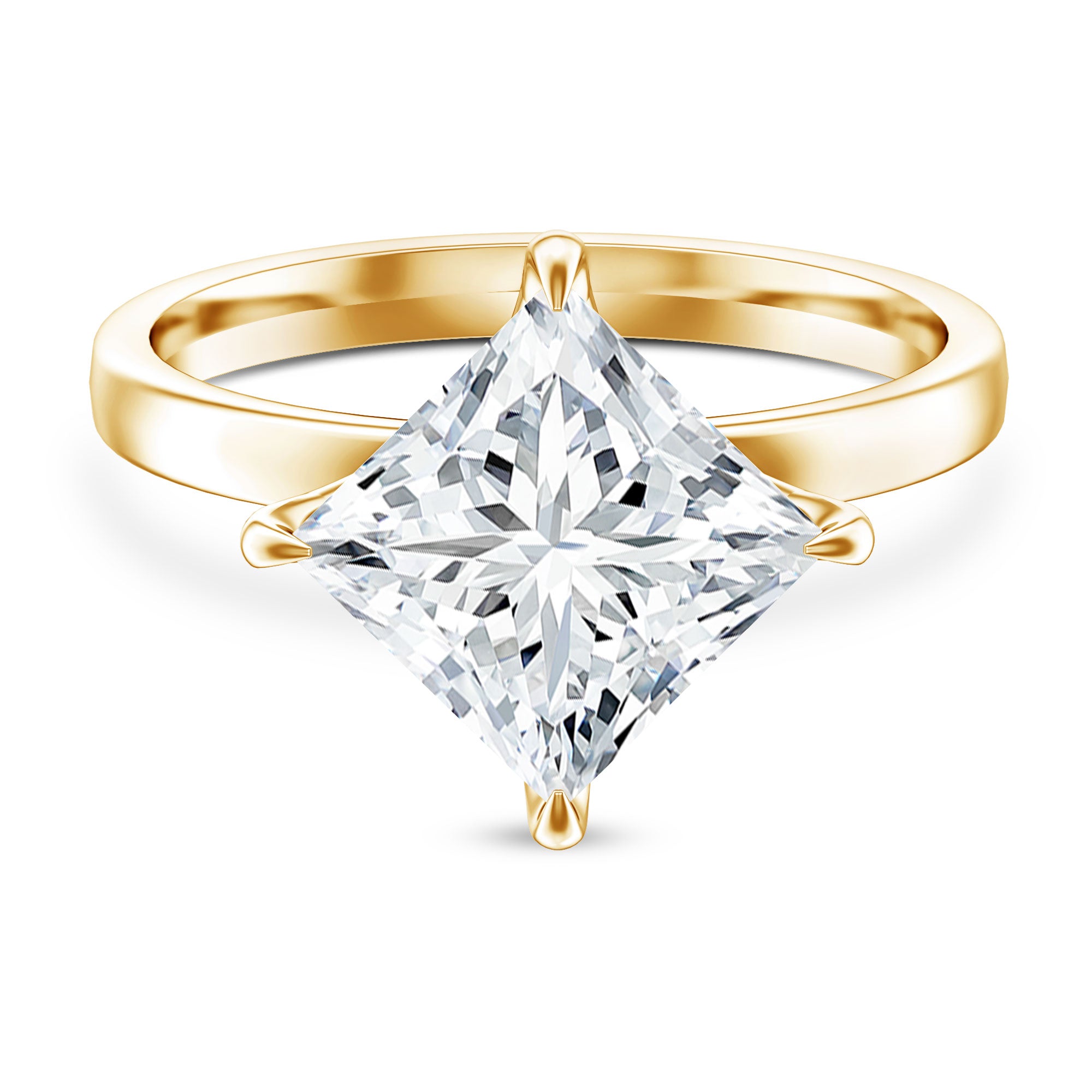 IGI Certified 4 Carat Princess Cut Lab Grown Diamond Engagement Ring Lab - ( E-VS1 ) - Rosec Jewels