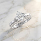 IGI Certified 2 Carat Lab Grown Diamond Princess Cut Bridal Ring Set for Her Lab - ( E-VS1 ) - Rosec Jewels