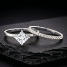 IGI Certified 2 Carat Lab Grown Diamond Princess Cut Bridal Ring Set for Her Lab - ( E-VS1 ) - Rosec Jewels
