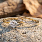 IGI Certified 2 Carat Lab Grown Diamond Princess Cut Bridal Ring Set for Her Lab - ( E-VS1 ) - Rosec Jewels
