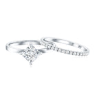 Rosec Jewels-IGI Certified 2 Carat Lab Grown Diamond Princess Cut Wedding Ring Set