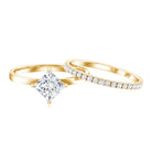 Rosec Jewels-IGI Certified 2 Carat Lab Grown Diamond Princess Cut Wedding Ring Set