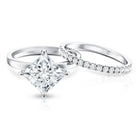 Rosec Jewels-IGI Certified 4 Carat Lab Grown Diamond Princess Cut Wedding Ring Set for Her