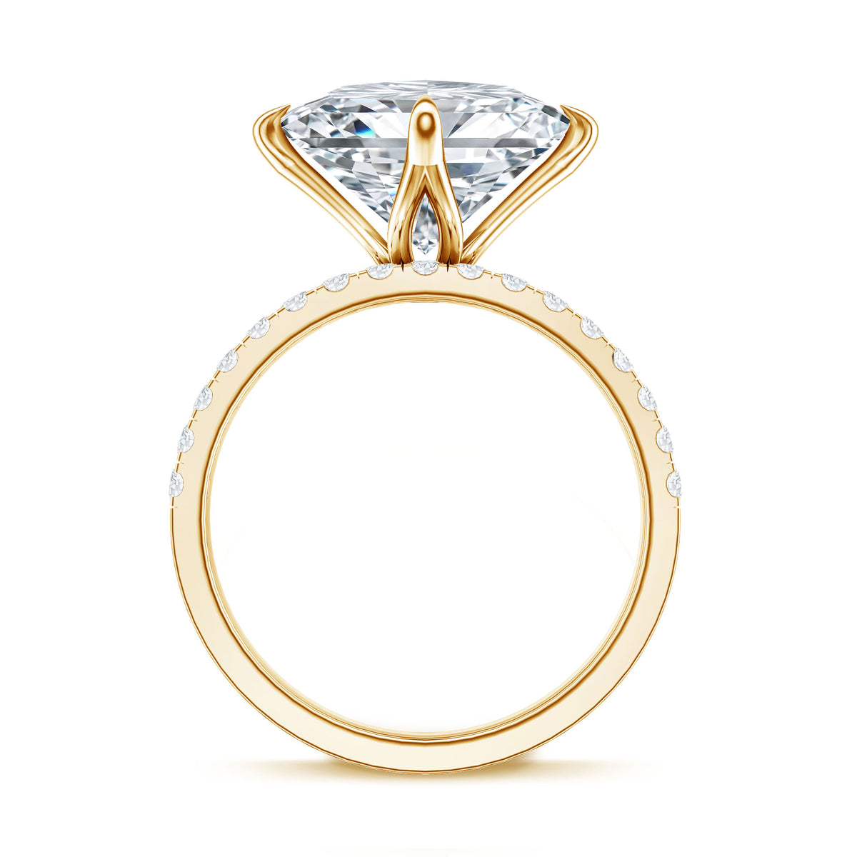 Rosec Jewels-IGI Certified 4 Carat Lab Grown Diamond Princess Cut Wedding Ring Set for Her
