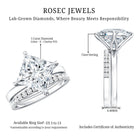 Rosec Jewels-IGI Graded 5 Carat Princess Cut Lab Grown Diamond Wedding Ring Set
