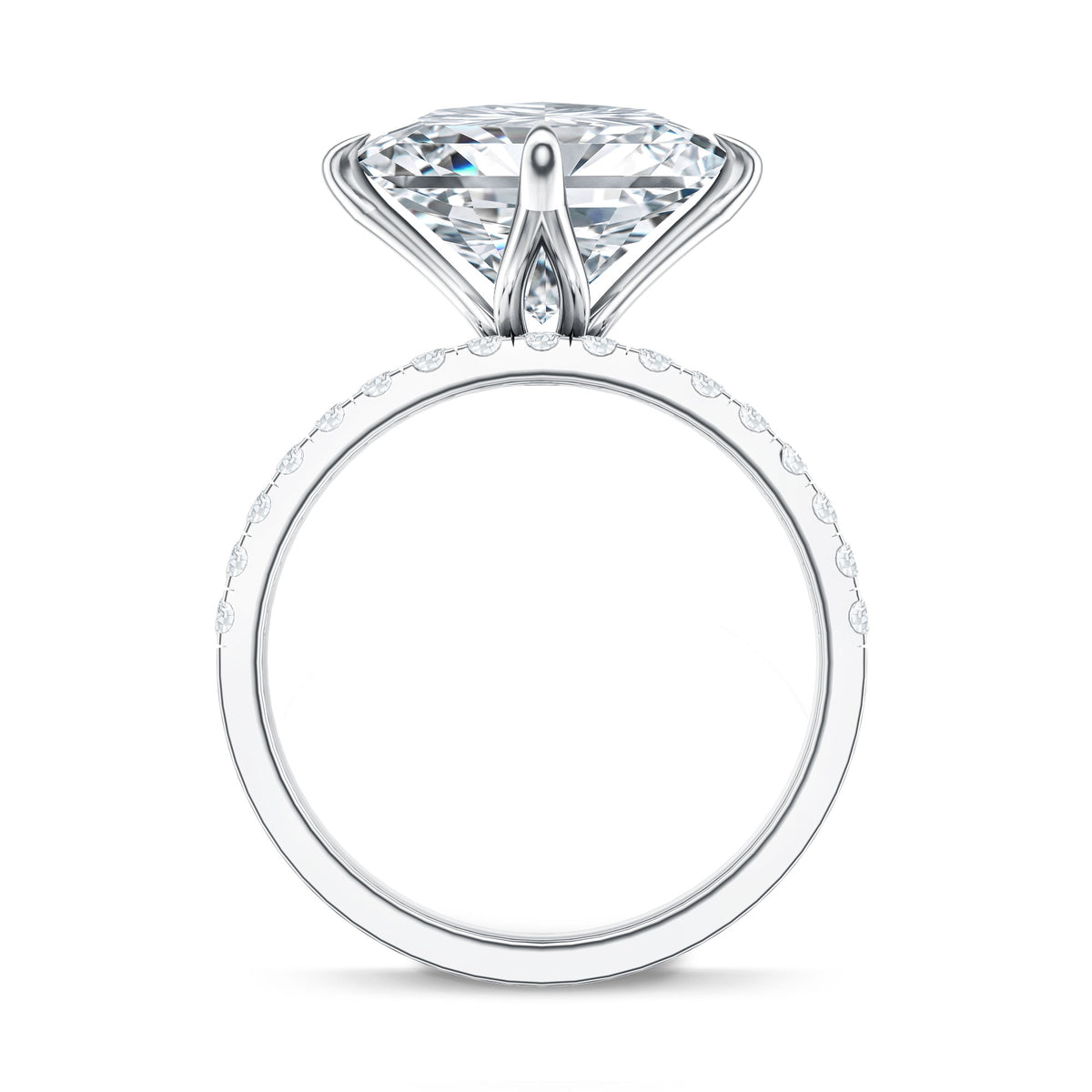 Rosec Jewels-IGI Graded 5 Carat Princess Cut Lab Grown Diamond Wedding Ring Set