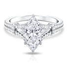 Rosec Jewels-IGI Certified 2 Carat Lab Grown Marquise Diamond Engagement Ring with Split Shank