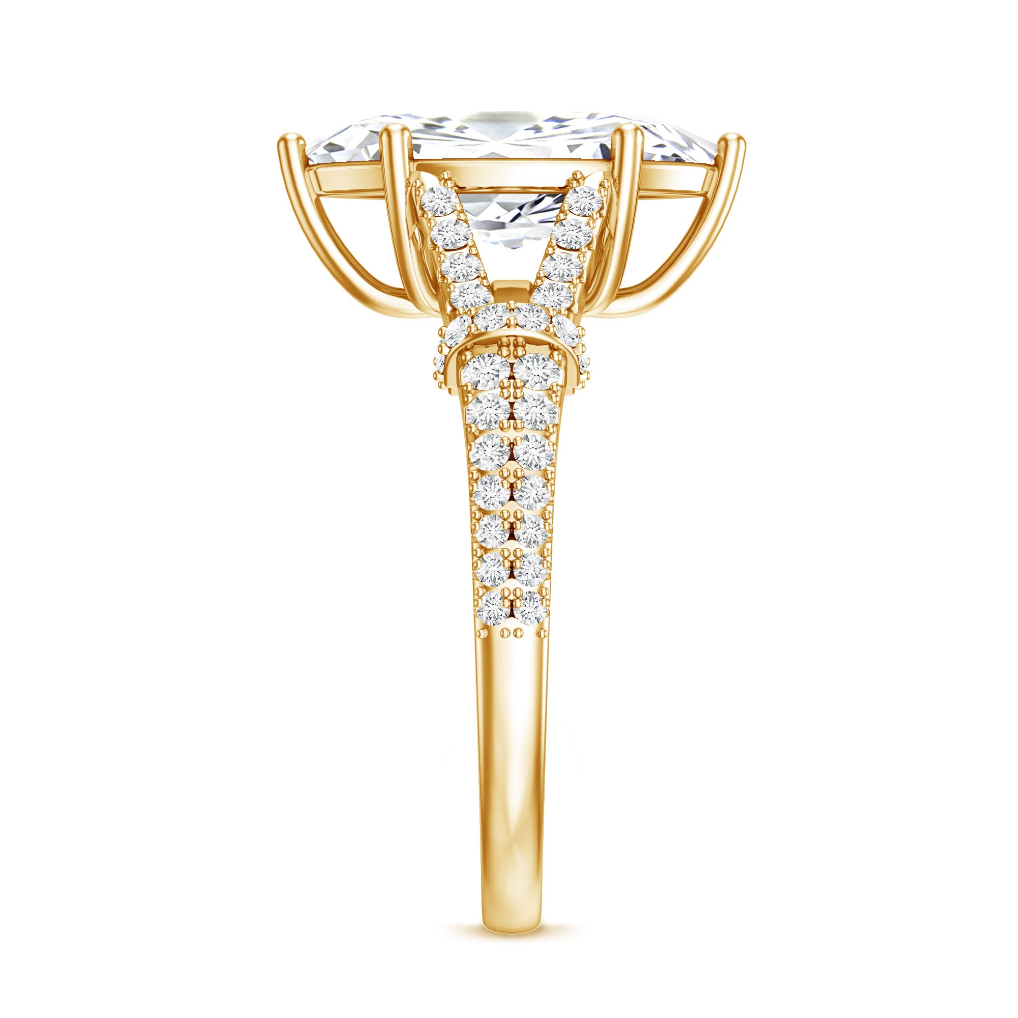 Rosec Jewels-IGI Certified 2 Carat Lab Grown Marquise Diamond Engagement Ring with Split Shank