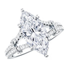 Rosec Jewels-Vintage Inspired Marquise Cut Lab Grown Diamond Split Shank Engagement Ring IGI Certified 3 Carat