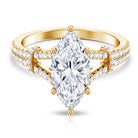 Rosec Jewels-Vintage Inspired Marquise Cut Lab Grown Diamond Split Shank Engagement Ring IGI Certified 3 Carat