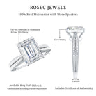 Ethically Sourced 3 Carat Lab Grown Diamond Emerald Cut Engagement Ring IGI Certified Lab - ( EF-VS ) - Rosec Jewels