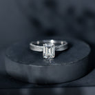 Ethically Sourced 3 Carat Lab Grown Diamond Emerald Cut Engagement Ring IGI Certified Lab - ( EF-VS ) - Rosec Jewels