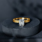 Ethically Sourced 3 Carat Lab Grown Diamond Emerald Cut Engagement Ring IGI Certified Lab - ( EF-VS ) - Rosec Jewels