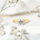 Ethically Sourced 3 Carat Lab Grown Diamond Emerald Cut Engagement Ring IGI Certified Lab - ( EF-VS ) - Rosec Jewels