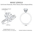 IGI Certified 3 Carat Lab Grown Diamond Oval Engagement Ring for Women Lab - ( EF-VS ) - Rosec Jewels