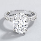 4 Carat Oval Shaped Lab Grown Diamond Huge Engagement Ring with IGI Certificate Lab - ( E-VS1 ) - Rosec Jewels