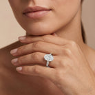 4 Carat Oval Shaped Lab Grown Diamond Huge Engagement Ring with IGI Certificate Lab - ( E-VS1 ) - Rosec Jewels