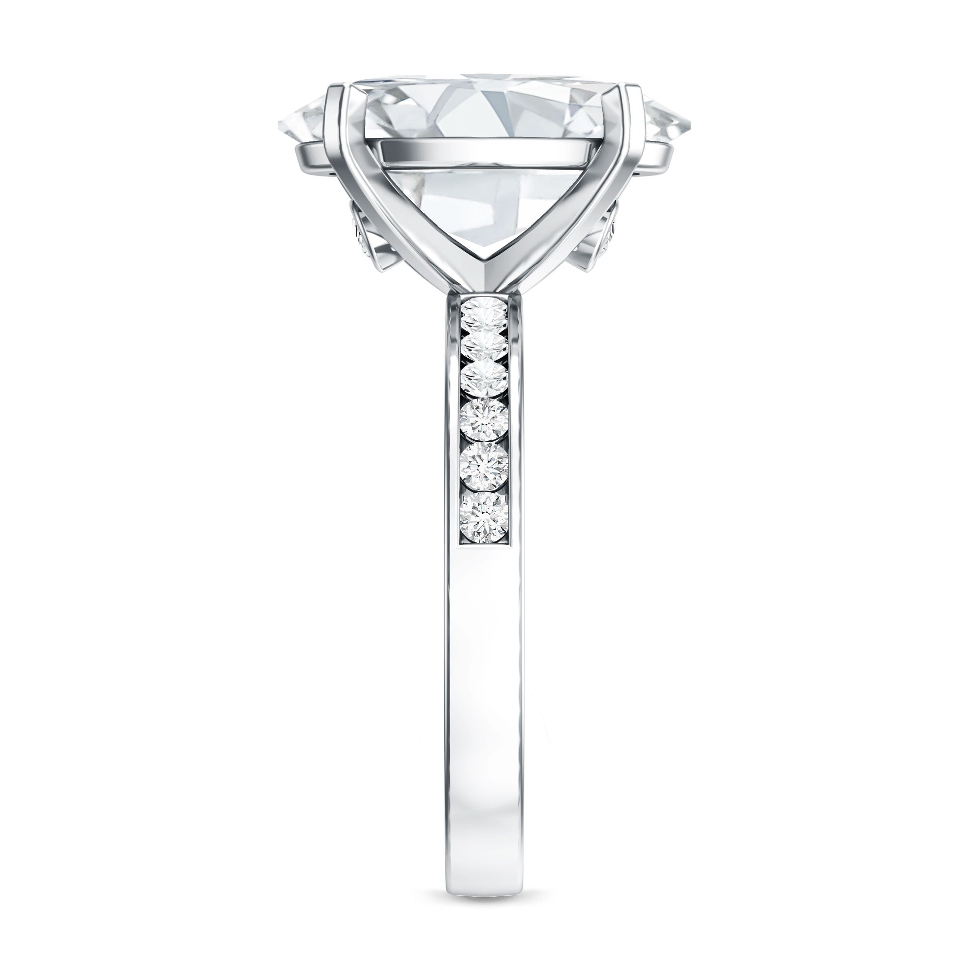 4 Carat Oval Shaped Lab Grown Diamond Huge Engagement Ring with IGI Certificate Lab - ( EF-VS ) - Rosec Jewels