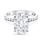 4 Carat Oval Shaped Lab Grown Diamond Huge Engagement Ring with IGI Certificate Lab - ( EF-VS ) - Rosec Jewels