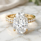 4 Carat Oval Shaped Lab Grown Diamond Huge Engagement Ring with IGI Certificate Lab - ( E-VS1 ) - Rosec Jewels