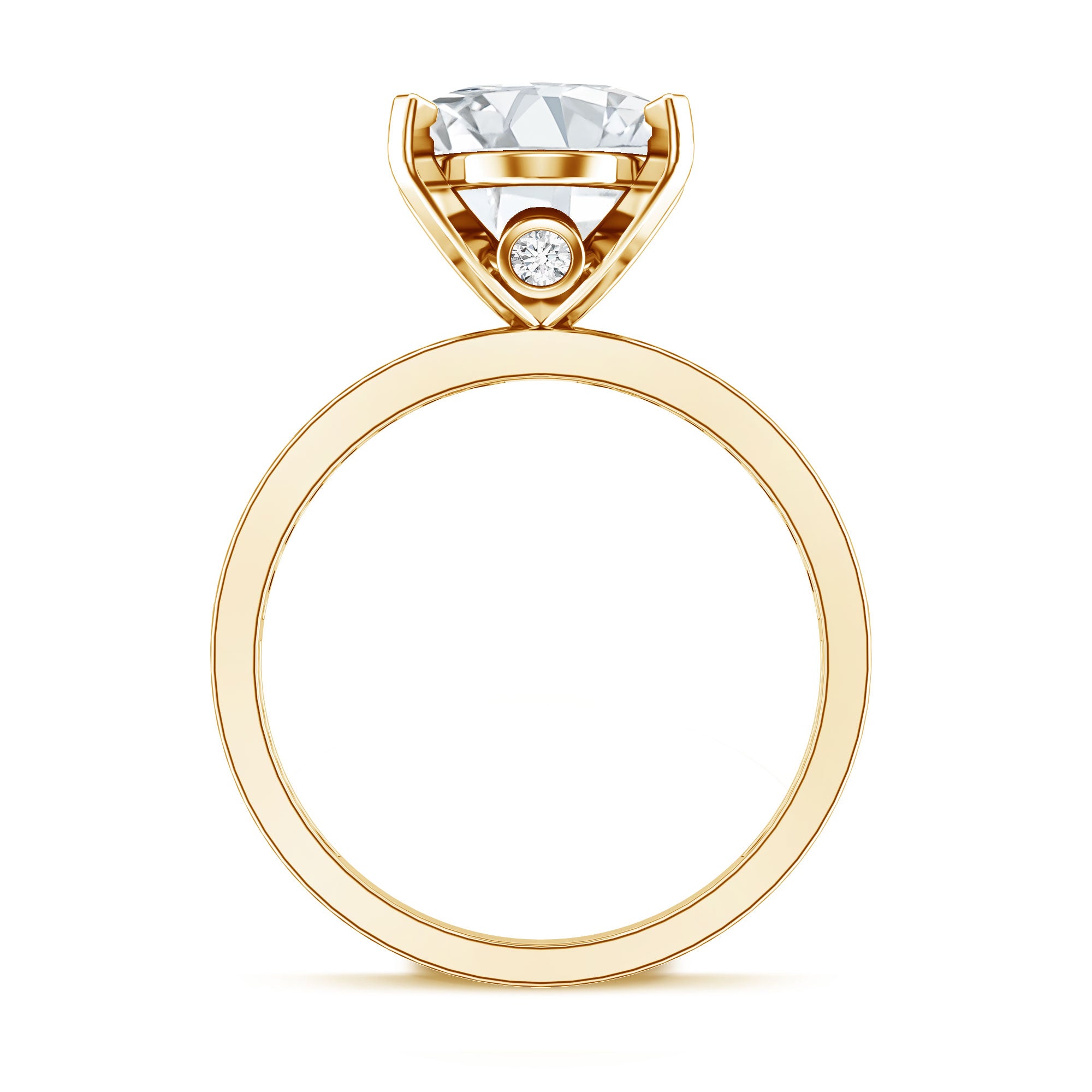 4 Carat Oval Shaped Lab Grown Diamond Huge Engagement Ring with IGI Certificate Lab - ( EF-VS ) - Rosec Jewels